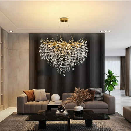 Gold Luxury Tree Branch Chandelier,Modern Chandelier Crystal Light Fixture,Pendant Light