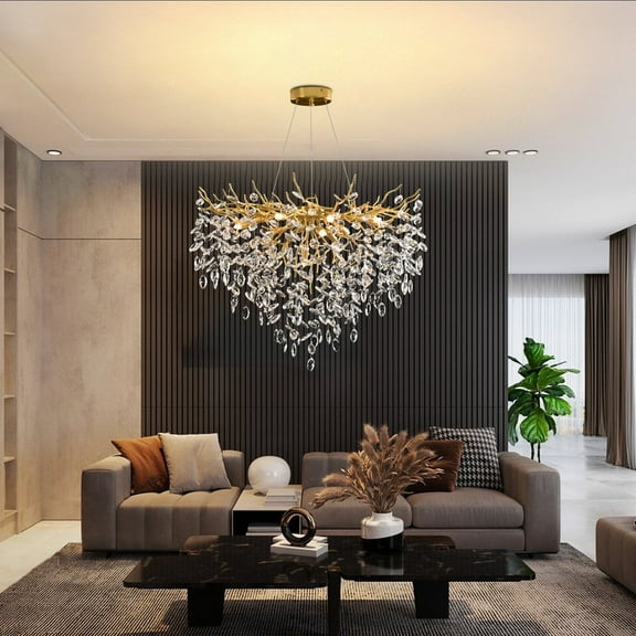Gold Luxury Tree Branch Chandelier,Modern Chandelier Crystal Light Fixture,Pendant Light