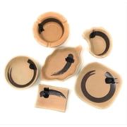 TJ Global Set of 6 Small Japanese Pottery Ceramic Dishes for Dips, Salsa, Snacks, Side Dishes, Sauce - Assorted Shapes and Sizes