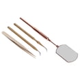 thumbnail image 4 of Kit de herramientas para arte de pestañas, espejo de inspección giratorio de acero inoxidable, pinzas de extensión, palos de recogida, oro rosa, 4 of 14