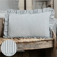 thumbnail image 3 of VHC Brands Sawyer Mill Ticking Striped Cotton Farmhouse Pillow 22x14 Filled Bedding Accessory, 14x22, Blue Denim, 3 of 5