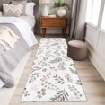 thumbnail image 4 of 2'x6' Rug Runners for Hallways Kitchen, Brown Leaves Herbs Non Slip Entryway Beside Floor Carpet Runner, Botanical Pastoral Leaf Country Washable Laundry Room Bedroom Throw Rugs Mat for Family Pet, 4 of 8