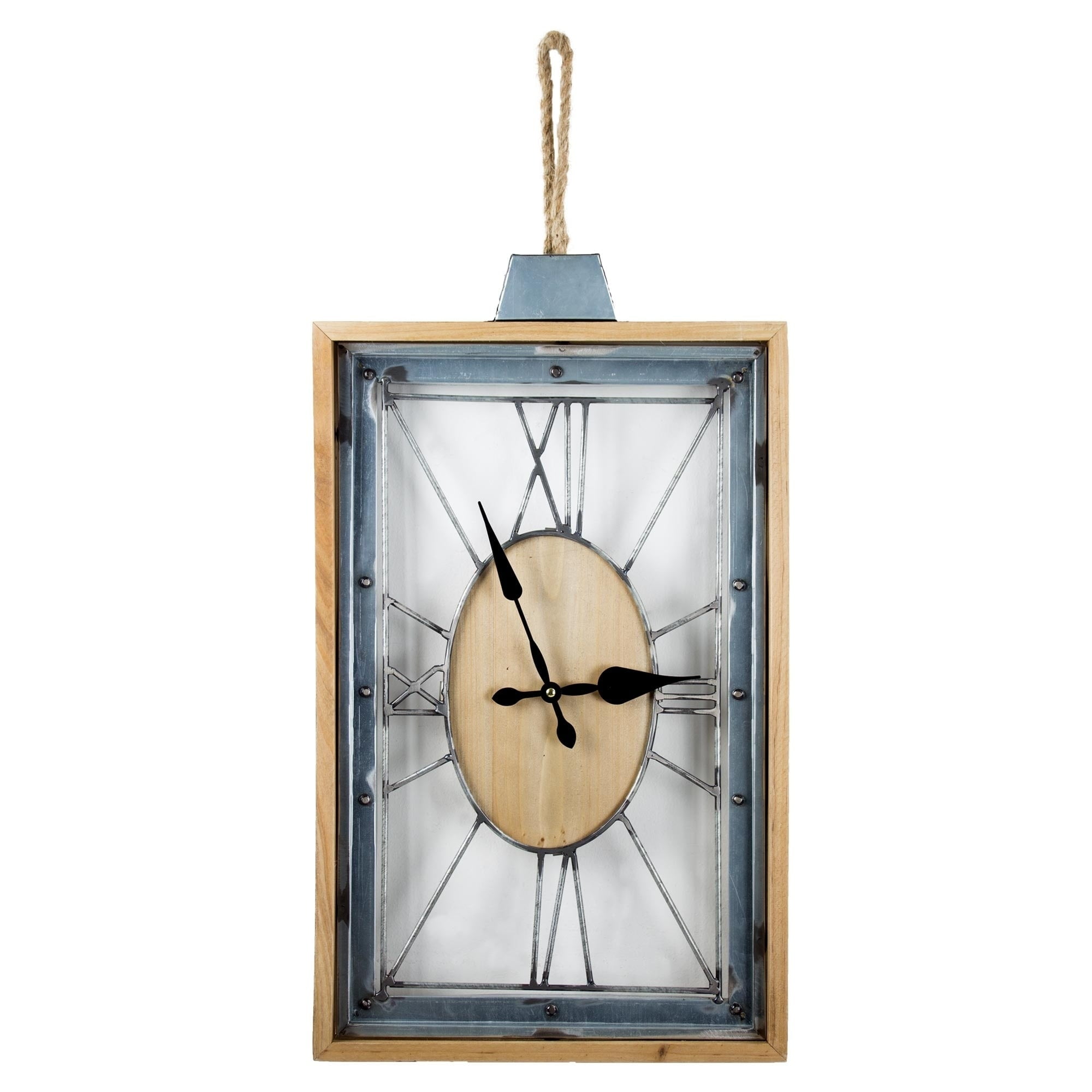 American Art Decor Rectangular Open Metal Roman Numeral
