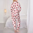 thumbnail image 6 of Wukai Strawberry Floral Print Women's Pajama Set - Soft Long Sleeve Sleepwear for Comfort and Style-Small, 6 of 9