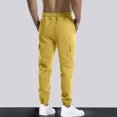 thumbnail image 5 of WREESH Men's Drawstring Sweatpants Fashion Solid Casual Elastic Waist with Pocket Trousers Sport Pants Yellow, 5 of 9