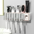 thumbnail image 1 of SuoKom Toothbrush Holders for Bathrooms, Toothbrush Holder Wall Mounted with Toothpaste Dispenser锛寃ith Toothbrush Cup,Tray Bathroom Toothbrush Toothpaste Dispenser, 1 of 6