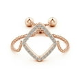 thumbnail image 2 of ANGARA Natural Diamond Open Rhombus Bolo Ring in 14K Rose Gold for Women (Size-1mm | Color-K | Clarity-I3) | April Birthstone, Birthday, Anniversary, Jewelry Gift for Women | Natural Diamond Ring, 2 of 8