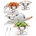 thumbnail image 3 of CazToi 5QT Stainless Steel Buffet Chafing Dish Set with Lid Holder & Utensils 4 Piece Set, 3 of 19