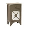 thumbnail image 2 of Gray Wood Mirrored Glass Accent Cabinet with a Drawer, a Door & Trellis Inserts, 2 of 2