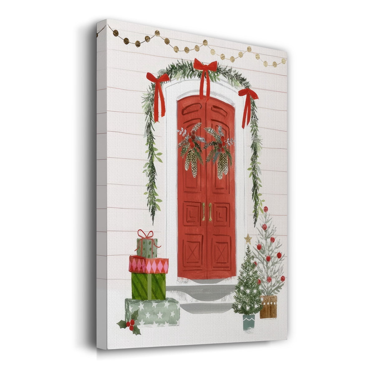 Festive Front Door II- Gallery Wrapped Canvas