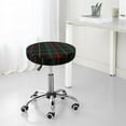 thumbnail image 7 of Daiia Buffalo Plaid Dark Green Stool Covers Round,Round Bar Stool Covers Waterproof Bar Chair Covers Washable Stool Cushion Slipcover for 12-14 Inch Chair-14 inch, 7 of 7