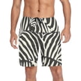 thumbnail image 4 of joogoo Mens Swim Trunks Zebra Black Print Beach Shorts Drawstring Elastic Waist Swimwear Bathing Suits XXL, 4 of 7