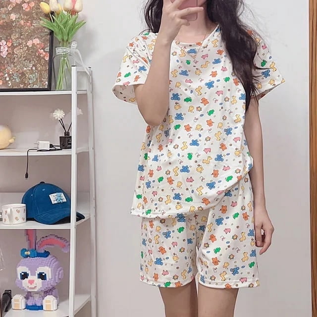 Pyjamas Printemps et Automne 2024 pour Femmes, Col Rond Ample, Mignon Hello Kitty, service à Domicile, Manches Longues, Pantalon, Ensemble Deux Pièces, Vente en Gros tzw