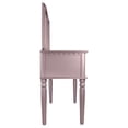 thumbnail image 4 of Poundex Furniture Wood Vanity Set with Mirror and Stool in Pink Rose Gold Color, 4 of 8