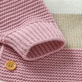 thumbnail image 5 of vdgthytj Newborn Girls Boys Sweater Romper Baby Striped Knitted Bodysuit Long Sleeve Button Jumpsuits Winter Clothes, 5 of 5