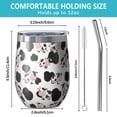 thumbnail image 5 of 12oz Stemless Wine Tumblers White Cow Black Cloud Pattern Vacuum Insulated Stainless Steel Travel Tumbler Cups Mug with Lid and Straw for Champaign,Cocktail,Beer with Cleaning Brush, 5 of 5