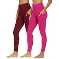 thumbnail image 2 of 2pack High Waist Leggings for Women, Tummy Workout Hip Lift Yoga Pants Activewear Compression Tights with Pockets High Waist Comfy Pants Multicolor S, 2 of 9
