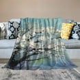 Shiartex White Flowers Ideal Comfy Throw Blanket for All Seasons