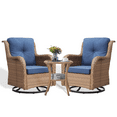 thumbnail image 5 of POCASSY 3 Piece Patio Set Outdoor Wicker Glider Rocking and Swivel Chairs with Cushions, 5 of 12