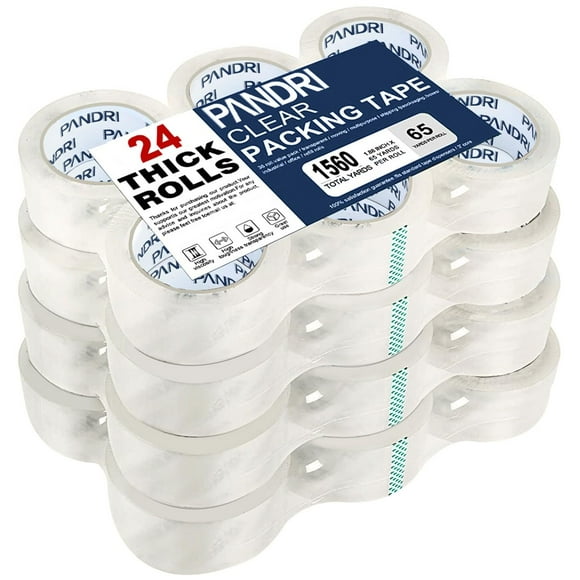 Cinta de embalaje PANDRI transparente, 24 rollos, 59,4 m x 48 mm, muy resistente
