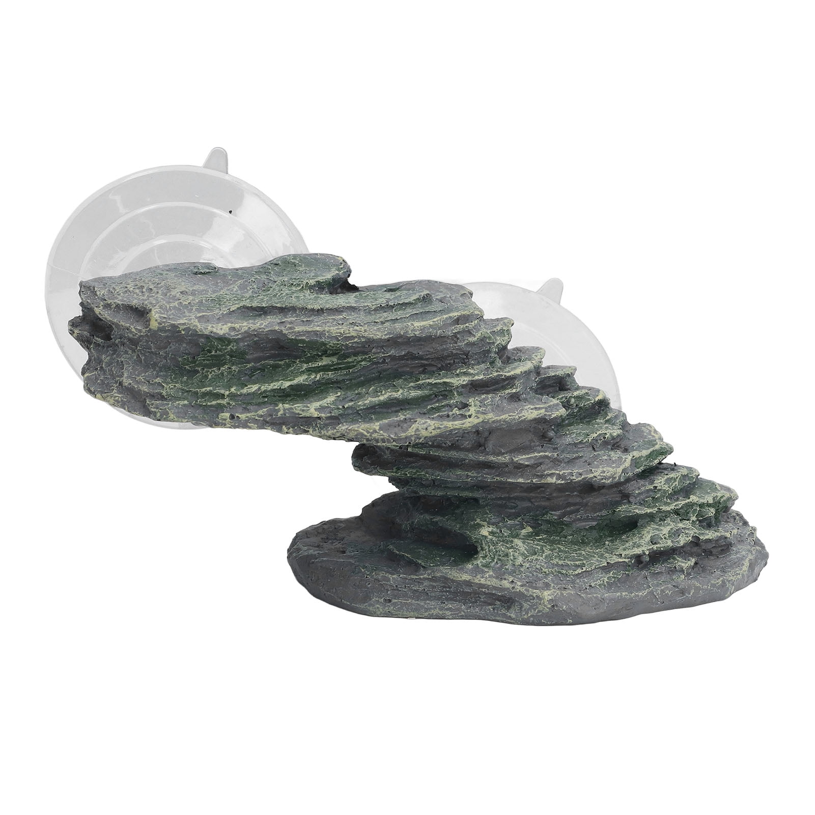 FAGINEY Rock Decoration For Fish Tank,Tortoise Climbing Platform Resin Lifelike Aquarium Rock Ornament Reptile Basking Dock With Suction Cup For Lizard,Tortoise Climbing Rock