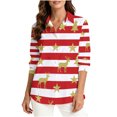 thumbnail image 2 of Womens Tops Long Sleeve Christmas Shirt Button Down Shirt Casual Beach Shirts,Blouse for Women Red S, 2 of 6