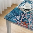 thumbnail image 4 of HAOXIT Ocean Tablecloth Coastal Nautical Rectangle Tablecloth Coral Print Ocean Themed Beach Decorative Waterproof Table Covers for Outdoor Dining Room Kitchen Living Room 52*52, 4 of 7