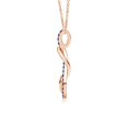 thumbnail image 2 of ANGARA Natural Sapphire Infinity Knot Pendant with Puffed Heart in 14K Rose Gold for Women (Size-1.3mm) | September Birthstone, Anniversary, Jewelry Gift for Women | Natural Blue Sapphire Necklace, 2 of 8