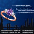 thumbnail image 2 of Gem Stone King 18K Rose Gold Plated Silver Ring Amethyst Moissanite (1.61 Cttw), 2 of 7