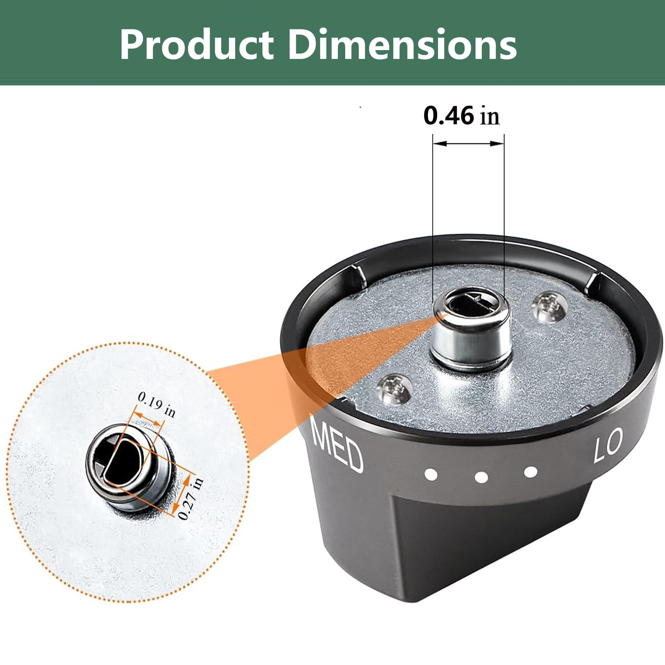 5 Pcs Gas Stove Knobs Control Knob DG64-00473B Stainless Steel Compatible with Samsung Stove Knob Replace NX58M6850SG,NX58J7750SG,NX58J5600SG,NX58K7850SG