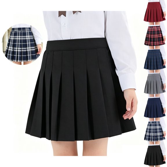 Mfakffe Kids Fashion Academy Style Pleated Skirt Casual Uniform Mini Pleated Skirt for Daily School Activities & Casual Outdoor Outfits