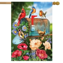 Briarwood Lane Birds And Mailbox Spring House Flag