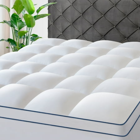 KAYFIA Full Mattress Topper,Extra Thick Mattress Pad Cover for Deep Sleep,3D+7D Snow Down Alternative Fill Overfilled Plush Pillow Top with 8-23 Inch Deep Pocket-White