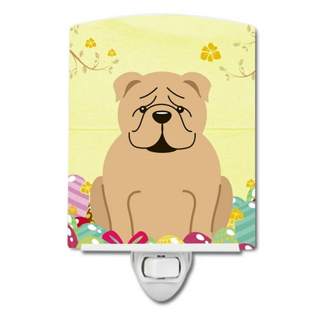 

Caroline s Treasures BB6124CNL Easter Eggs English Bulldog Fawn Ceramic Night Light 6x4x3 multicolor