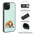 thumbnail image 2 of WIRESTER Shockproof Soft Rubber Cover Case for Apple iPhone 15 6.1" 2023, English Bulldog Dog Lying Down Looking Up On Aero Blue Background, 2 of 5