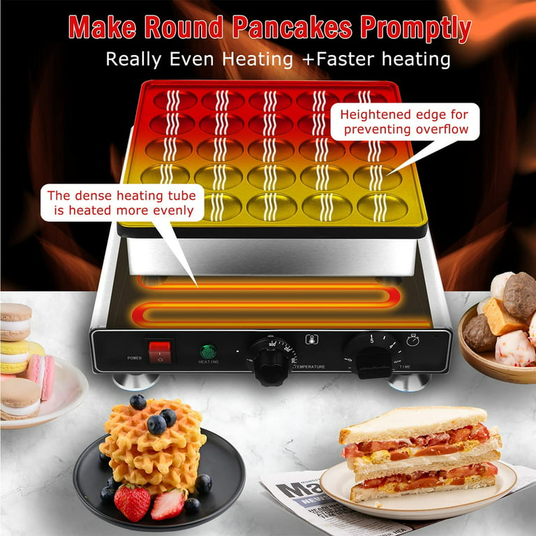 Mini Pancake Maker, 950w Electric Non-Stick Muffin Maker Machine For Bakery  And Kitchen Restaurant