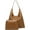A Brown, variant on Slouchy Bags for Women Vintage PU Leather Tote Bag Crossbody Purses Soft Top-handle Shoulder Handbags 2025