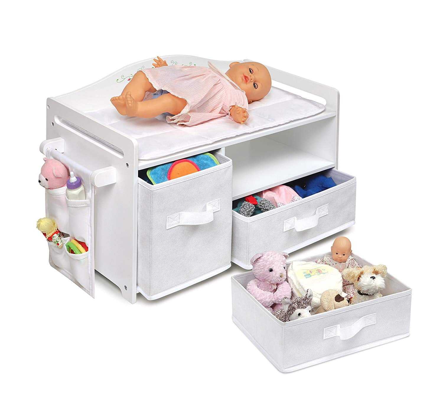Badger Basket Doll Care Station-Material:100% Polyester Fabric 