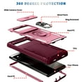 thumbnail image 2 of TECH CIRCLE For Google Pixel 8 Pro,Tri-Layer Hybrid Shockproof Protective Case Soft TPU Hard PC Heavy Duty 360 Rotating Ring Stand Magnetic Car Mount Phone Cover for Google Pixel 8 Pro 6.7,Pink + Rose, 2 of 11