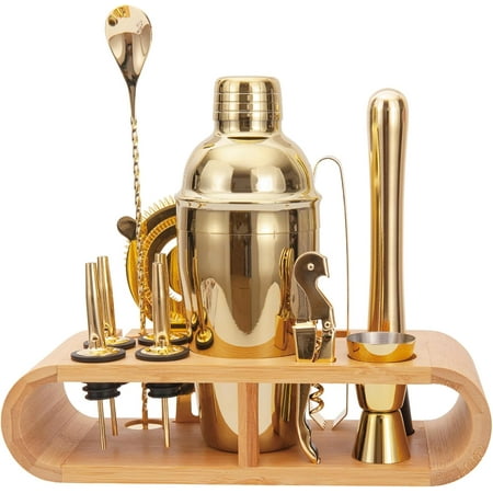 12-Piece Gold Stainless-Steel Barware Sets