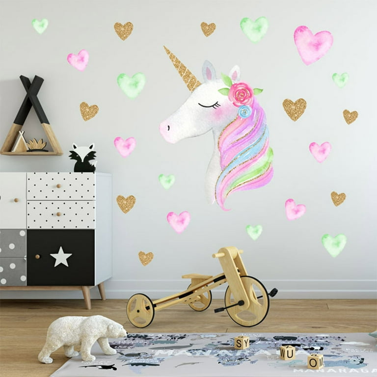 Mythical Unicorn and Stars Wall Sticker, Unicorn Wall Decal, Unicorn Room  Decor 