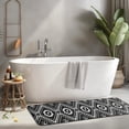 thumbnail image 2 of Black Geometric Striped Pattern Kitchen Rug Mat,Kitchen Runner Rugs Non Skid Washable,Decorative Kitchen Floor Mats for Kitchen,Sink,Laundry,17"x47.2", 2 of 7