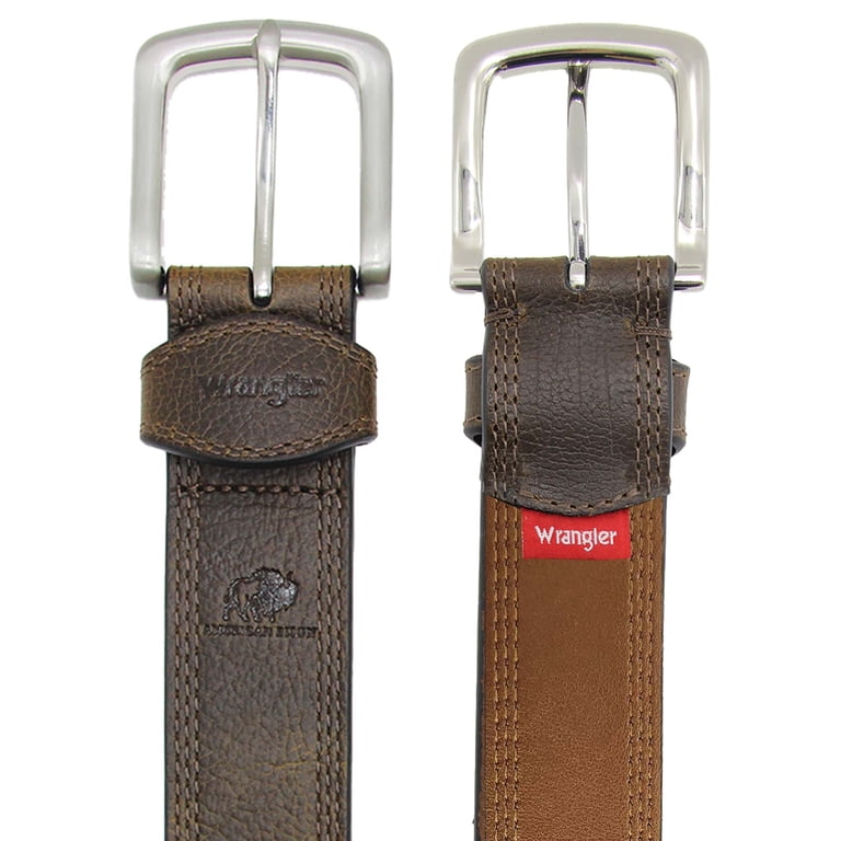 Wrangler Bison Leather Belt, River Tan photo 4