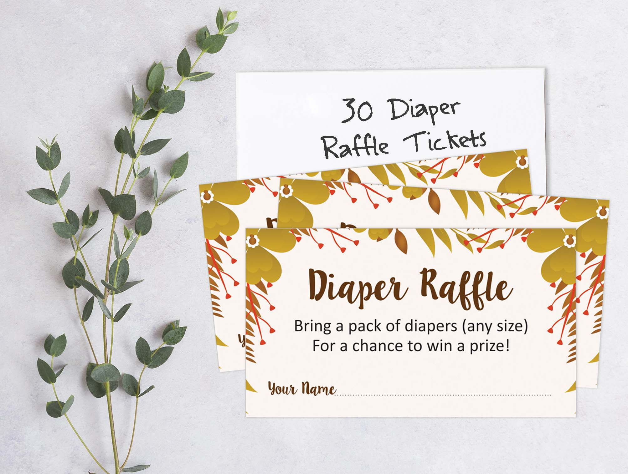 Inkdotpot 30Baby ShowerDiaper Raffle Ticket Lottery Insert Cards Supplies Games For Baby Shower Party Jungle Animals Bring A Pack Of Diapers To Win Favors Gifts And Prizes