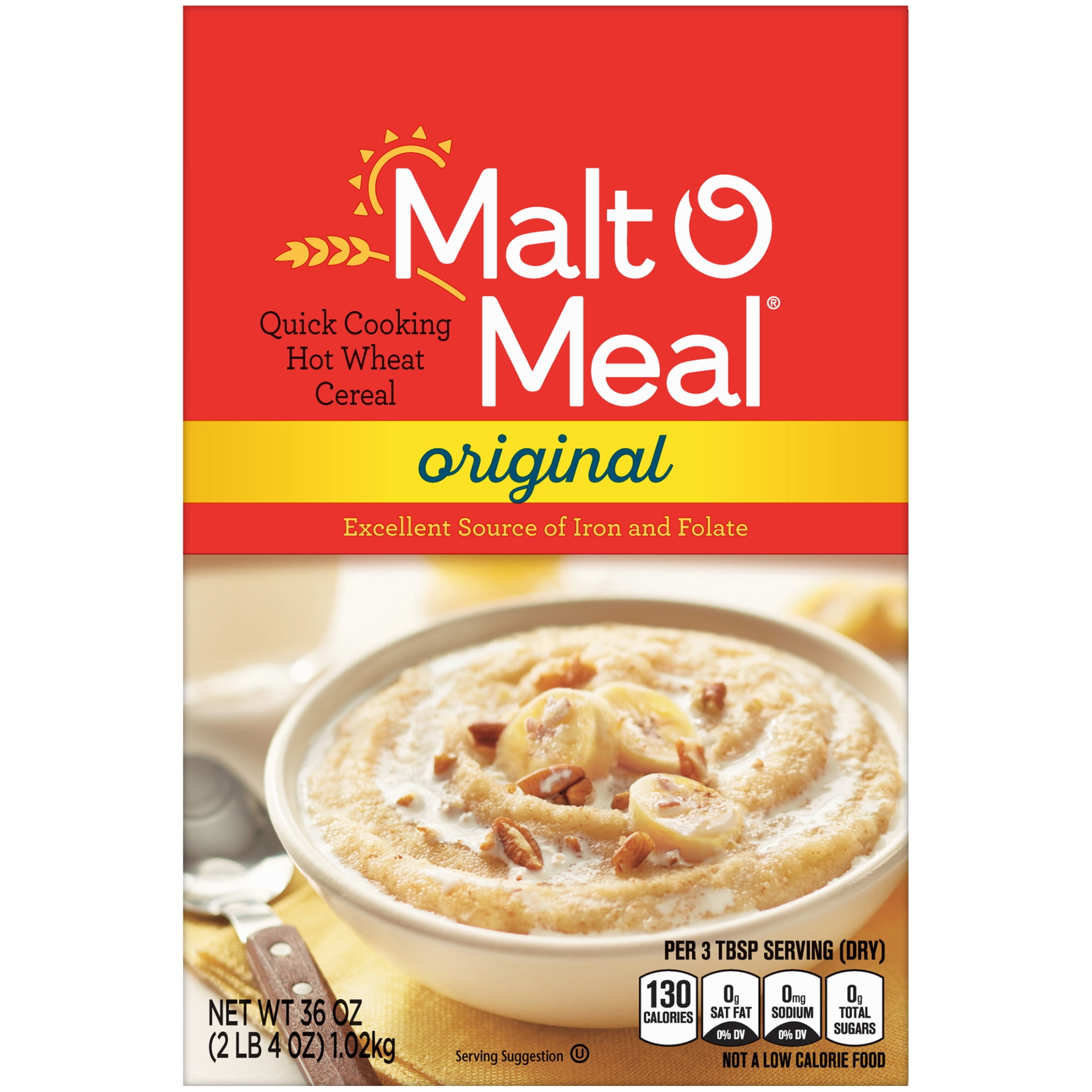 Malt-O-Meal Original Hot Breakfast Cereal, Quick Cooking, 36 oz, 1 Count box