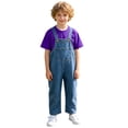 thumbnail image 5 of CAIVO Children Toddler Girls Denim Overalls Casual Loose Fit Jumpsuit With O-Neck Short Sleeve T-Shirts Tops Outfit Sets For Baby Trendy Clothes Sets, 5 of 5