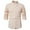 Khaki, variant on Meichang Men's Cotton Linen T-Shirt Casual Button Down Shirt Basic Long Sleeve Wrinkle-Free Solid Tee Shirt Cozy Work Tshirt Blouse
