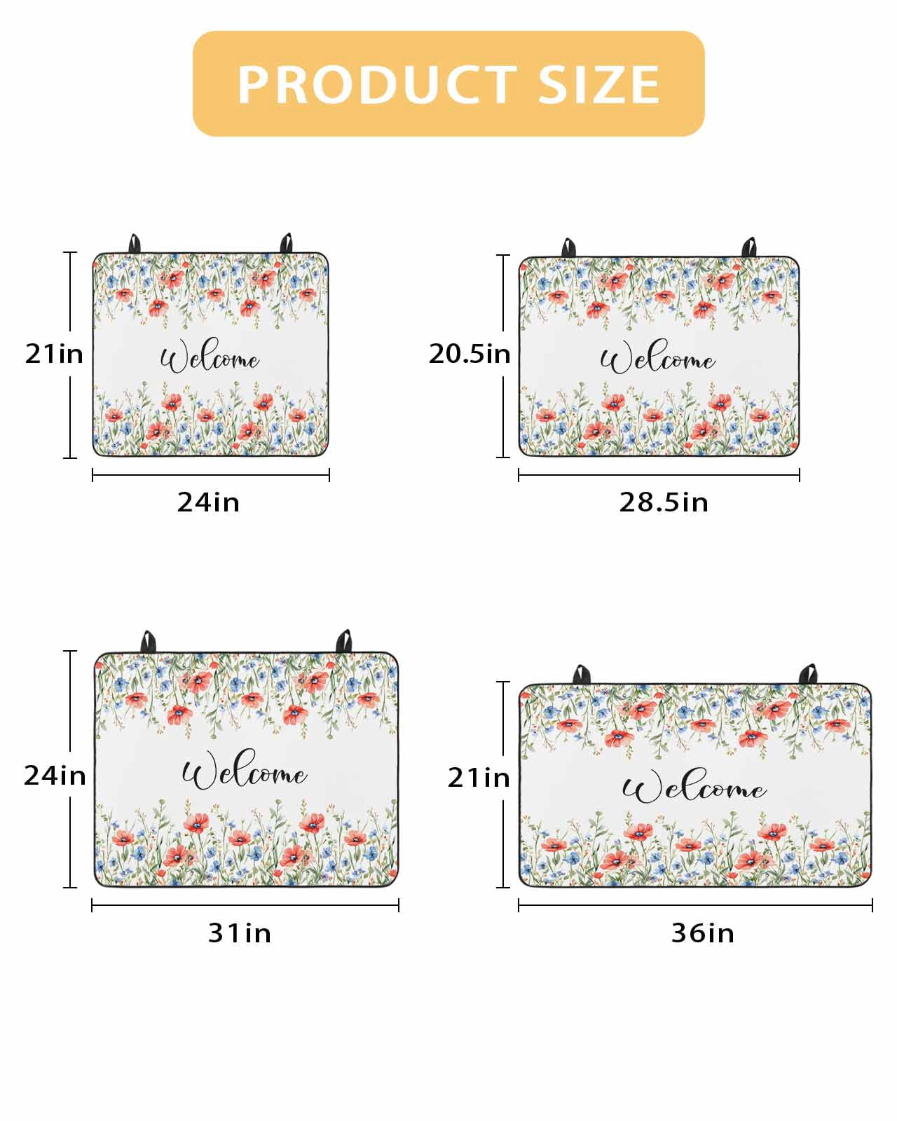 nqOlkjepod Large Induction Cooktop Protector Mat 36"x21", Red Blue Spring Floral Stove Top Covers for Electric Stove, Pastoral Botanical Welcome Stove Burner Cover Mats, Glass Top Stove Cover