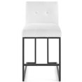 thumbnail image 4 of Modway Privy Black Stainless Steel Upholstered Fabric Counter Stool in Black White, 4 of 7