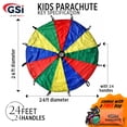 thumbnail image 3 of Paracaídas de juego GSi de 7,5 m arcoíris para niños, 3 of 8
